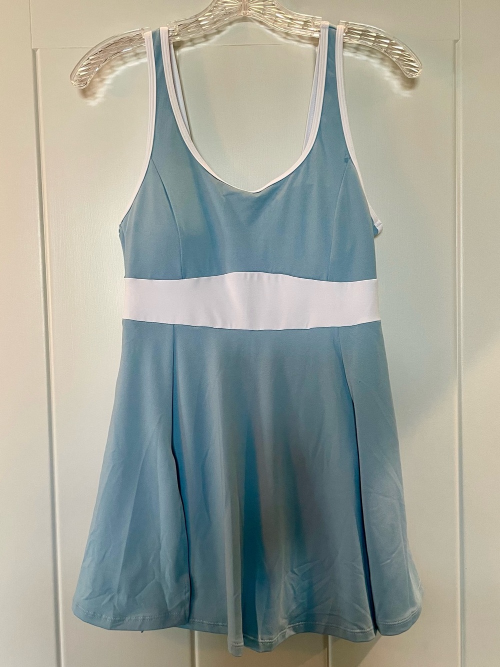 SHEIN Light Blue and White Active Dress